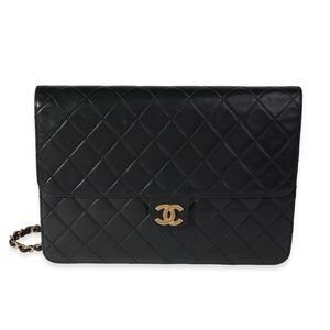 Chanel Vintage Black Quilted Lambskin Single Flap Bag